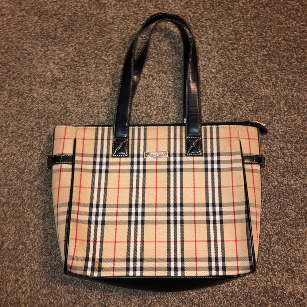 Tan, Black, & Red checkered shoulder bag